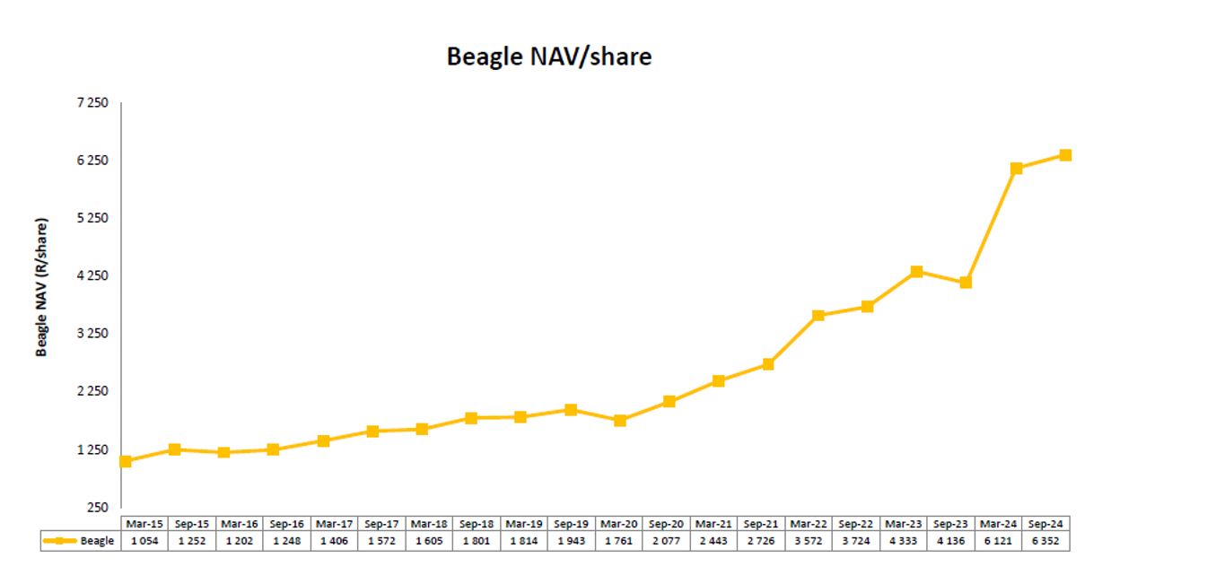 Beagle NAV per share