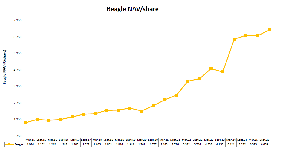 Beagle NAV per share