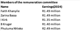 JSE remuneration committee